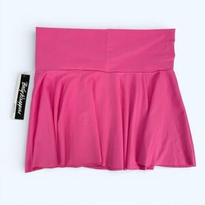 Body Wrappers high waist mini Swing skirt hot pink large